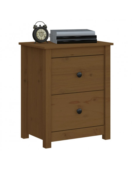 Comodini 2 pz Miele 50x35x61,5 cm in Legno Massello di Pino