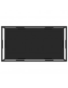 Tavolino Salotto Trasparente e Nero 120x60x35cm Vetro Temperato 2