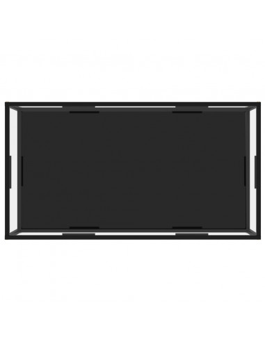 Tavolino Salotto Trasparente e Nero 120x60x35cm Vetro Temperato