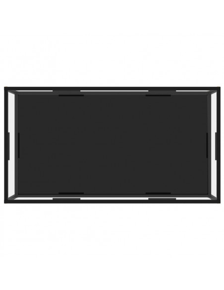Tavolino Salotto Trasparente e Nero 120x60x35cm Vetro Temperato