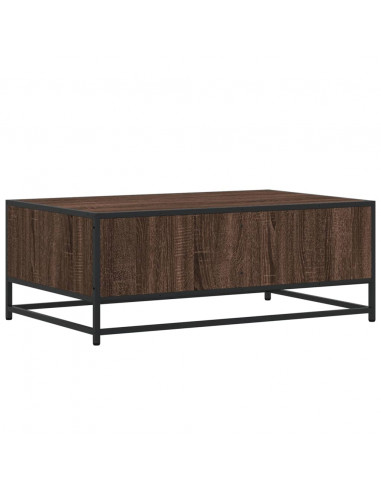 Tavolino Rovere Marrone 90x57x35 cm Legno Multistrato e Metallo