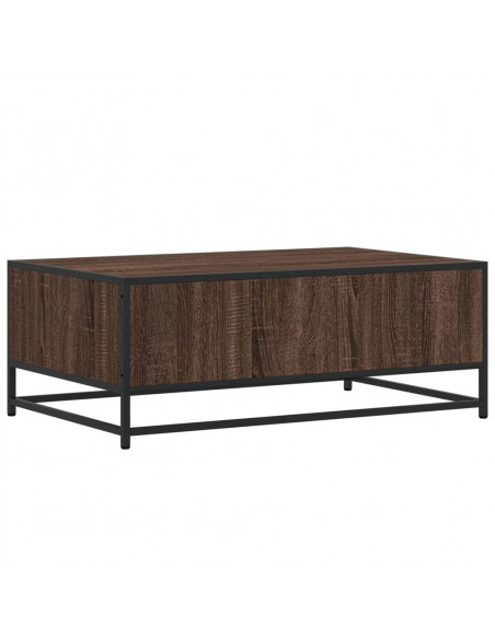 Tavolino Rovere Marrone 90x57x35 cm Legno Multistrato e Metallo