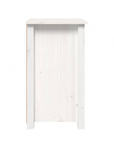 Comodino Bianca 40x35x61,5 cm in Legno Massello di Pino