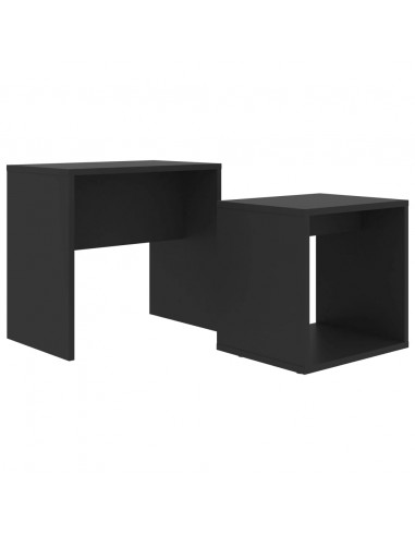 Set Tavolini da Salotto Nero 48x30x45 cm in Legno Multistrato