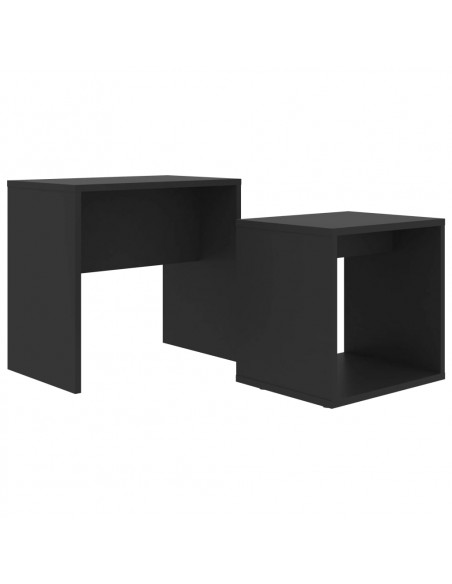 Set Tavolini da Salotto Nero 48x30x45 cm in Legno Multistrato