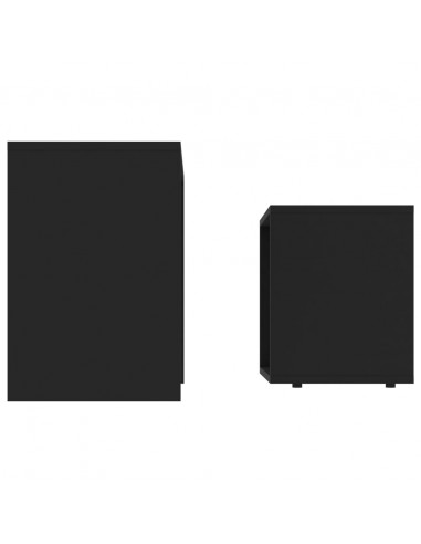 Set Tavolini da Salotto Nero 48x30x45 cm in Legno Multistrato