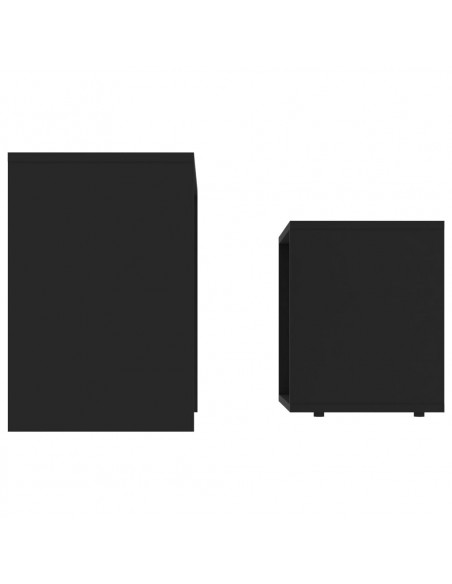 Set Tavolini da Salotto Nero 48x30x45 cm in Legno Multistrato
