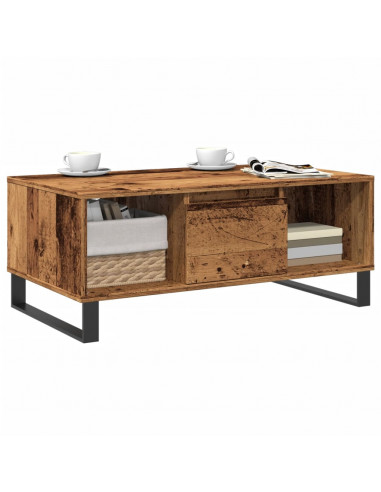 Tavolino da Salotto Legno Antico 90x50x36,5 cm in Truciolato