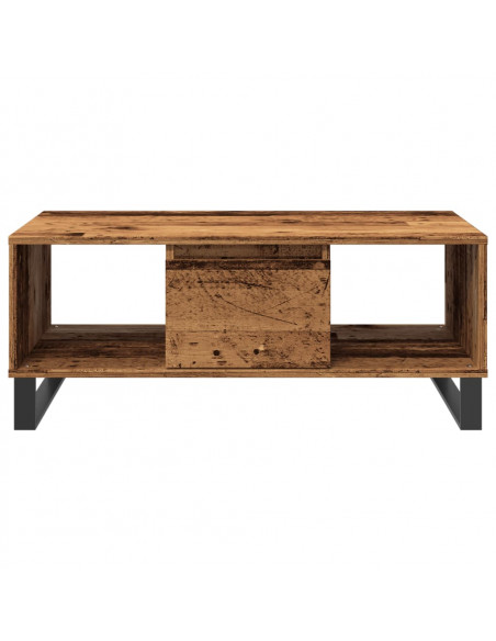 Tavolino da Salotto Legno Antico 90x50x36,5 cm in Truciolato