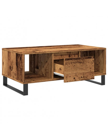Tavolino da Salotto Legno Antico 90x50x36,5 cm in Truciolato
