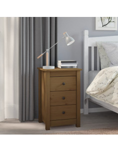Comodini 2 pz Miele 40x35x61,5 cm in Legno Massello di Pino 2