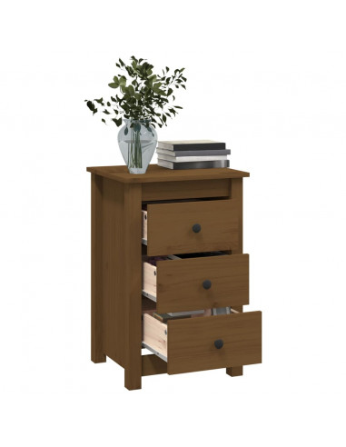 Comodini 2 pz Miele 40x35x61,5 cm in Legno Massello di Pino