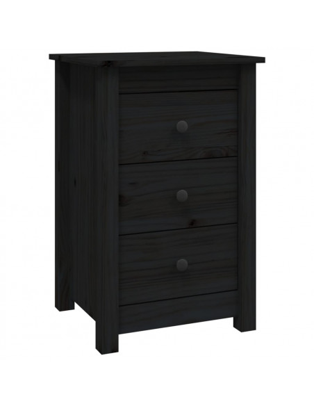 Comodino Nera 40x35x61,5 cm in Legno Massello di Pino