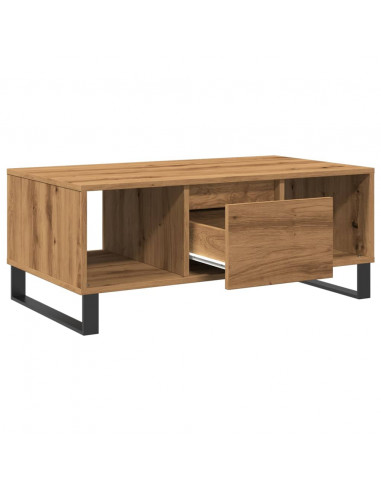 Tavolino da Salotto Rovere Artigianale 90x50x36,5 cm Truciolato