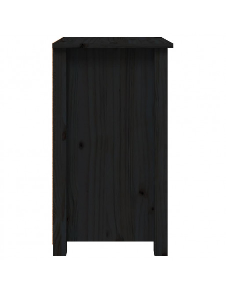 Comodino Nera 40x35x61,5 cm in Legno Massello di Pino