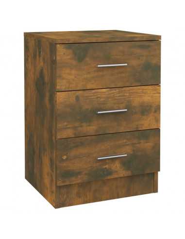 Comodini 2 pz Rovere Fumo 38x35x56 cm in Legno Multistrato