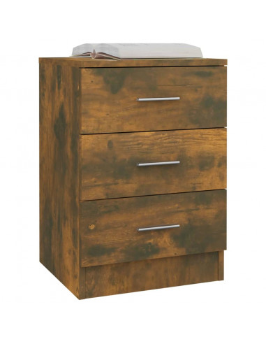 Comodini 2 pz Rovere Fumo 38x35x56 cm in Legno Multistrato