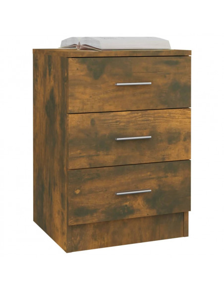 Comodini 2 pz Rovere Fumo 38x35x56 cm in Legno Multistrato
