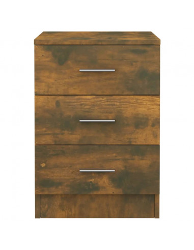 Comodini 2 pz Rovere Fumo 38x35x56 cm in Legno Multistrato