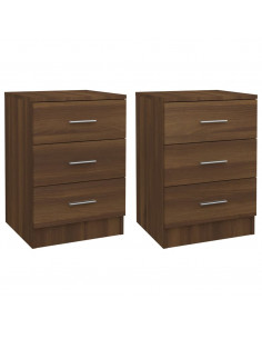 Comodini 2 pz Rovere Marrone 38x35x56 cm in Legno Multistrato 2
