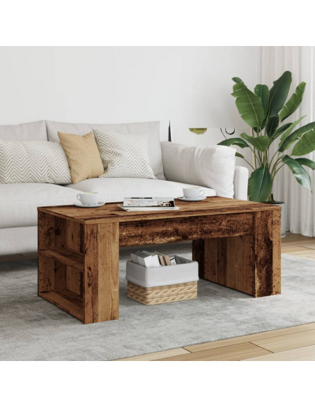 Tavolino da Salotto Legno Antico 102x55x42 cm Legno Multistrato