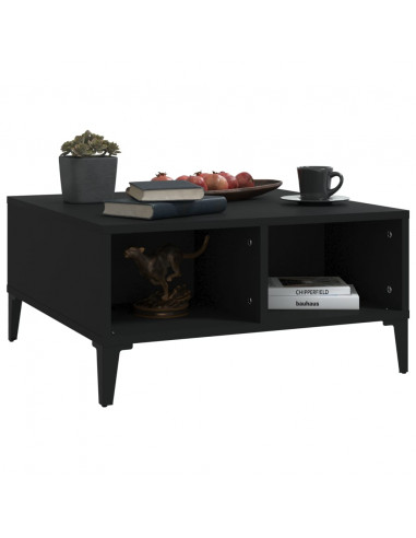 Tavolino da Salotto Nero 60x60x30 cm in Legno Multistrato