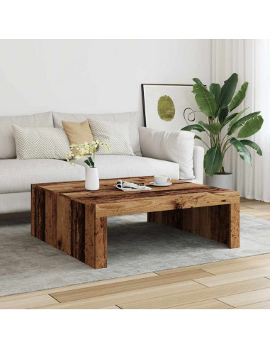 Tavolino Salotto Legno Antico 100x100x35 cm in Truciolato