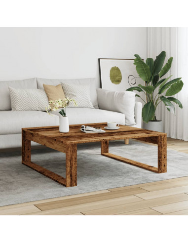 Tavolino Salotto Legno Antico 100x100x35 cm in Truciolato