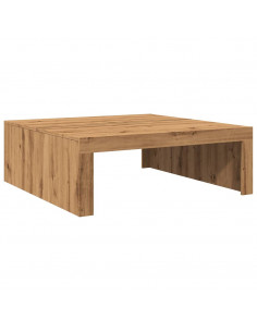 Tavolino Salotto Rovere Artigianale 100x100x35 cm in Truciolato 2