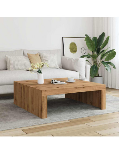 Tavolino Salotto Rovere Artigianale 100x100x35 cm in Truciolato