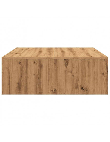 Tavolino Salotto Rovere Artigianale 100x100x35 cm in Truciolato