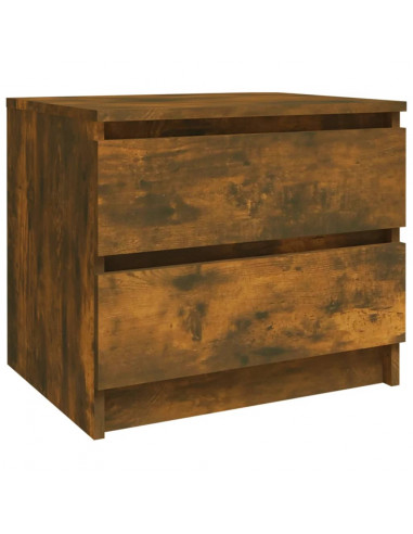 Comodino Rovere Fumo 50x39x43,5 cm in Legno Multistrato