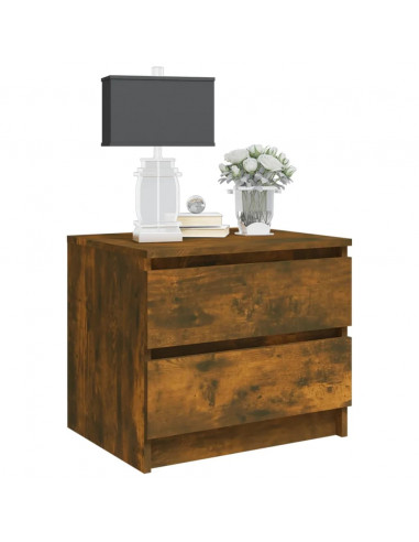 Comodino Rovere Fumo 50x39x43,5 cm in Legno Multistrato