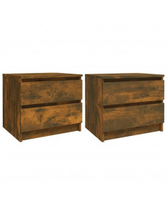 Comodini Rovere Fumo 2 pz 50x39x43,5 cm in Legno Multistrato 2