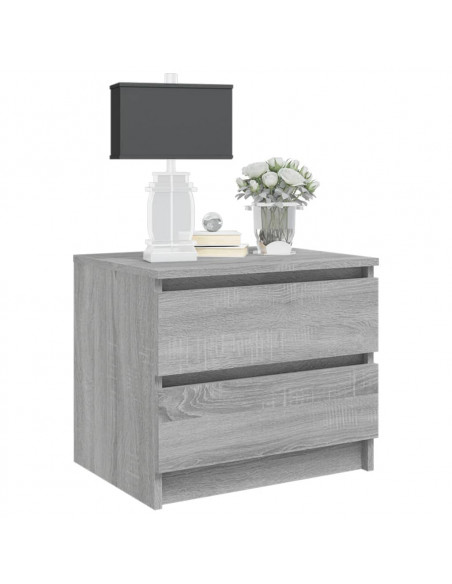 Comodino Grigio Sonoma 50x39x43,5 cm in Legno Multistrato