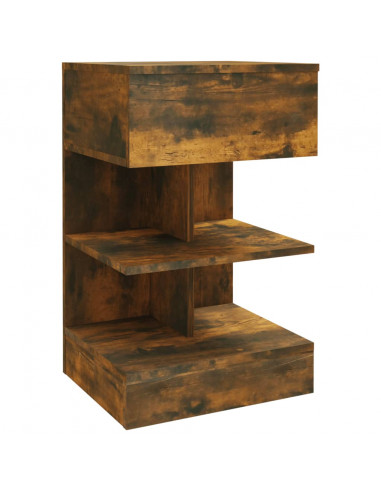 Comodino Rovere Fumo 40x35x65 cm in Legno Multistrato