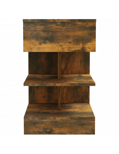 Comodino Rovere Fumo 40x35x65 cm in Legno Multistrato