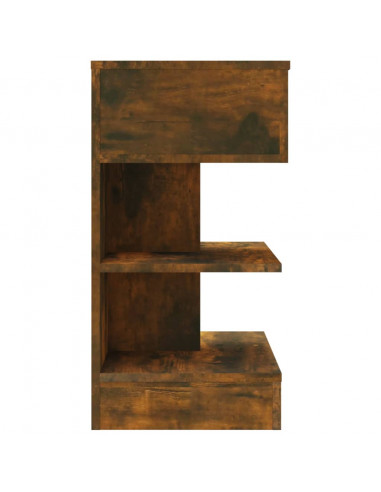 Comodino Rovere Fumo 40x35x65 cm in Legno Multistrato