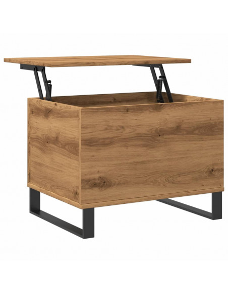Tavolino Salotto Rovere Artigianale 60x44,5x45 cm in Truciolato
