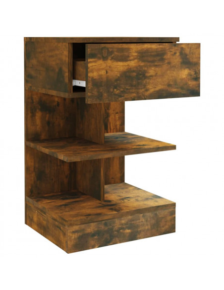 Comodini 2 pz Rovere Fumo 40x35x65 cm in Legno Multistrato