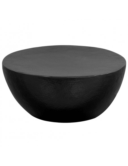 Tavolino da Salotto in Alluminio Martellato 70x30 cm Nero