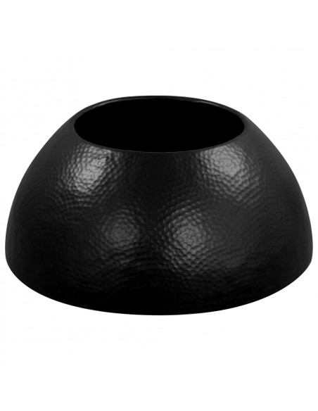 Tavolino da Salotto in Alluminio Martellato 70x30 cm Nero