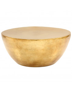 Tavolino da Salotto in Alluminio Martellato 70x30 cm Ottone 2