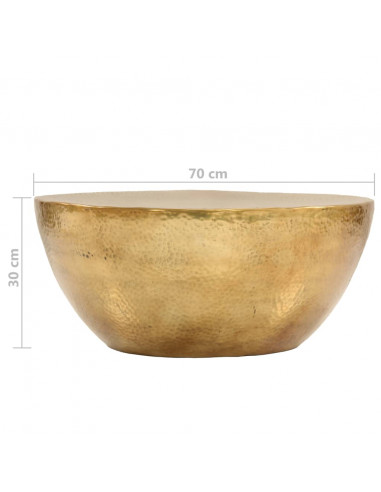 Tavolino da Salotto in Alluminio Martellato 70x30 cm Ottone