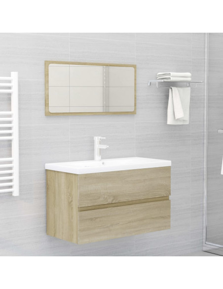 Mobile Lavabo Rovere Sonoma 80x38,5x45 cm in Legno Multistrato