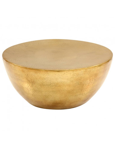 Tavolino da Salotto in Alluminio Martellato 70x30 cm Ottone