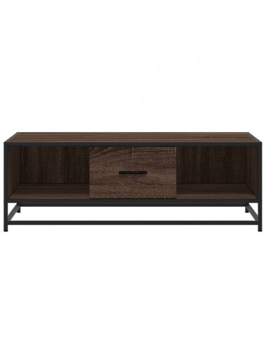 Tavolino Rovere Marrone 100x57x35 cm Legno Multistrato Metallo