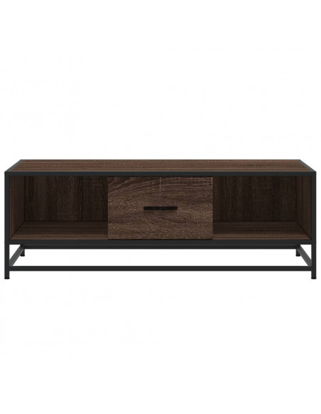 Tavolino Rovere Marrone 100x57x35 cm Legno Multistrato Metallo