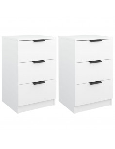 Comodini 2 pz Bianchi 40x36x65 cm 2