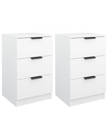 Comodini 2 pz Bianchi 40x36x65 cm